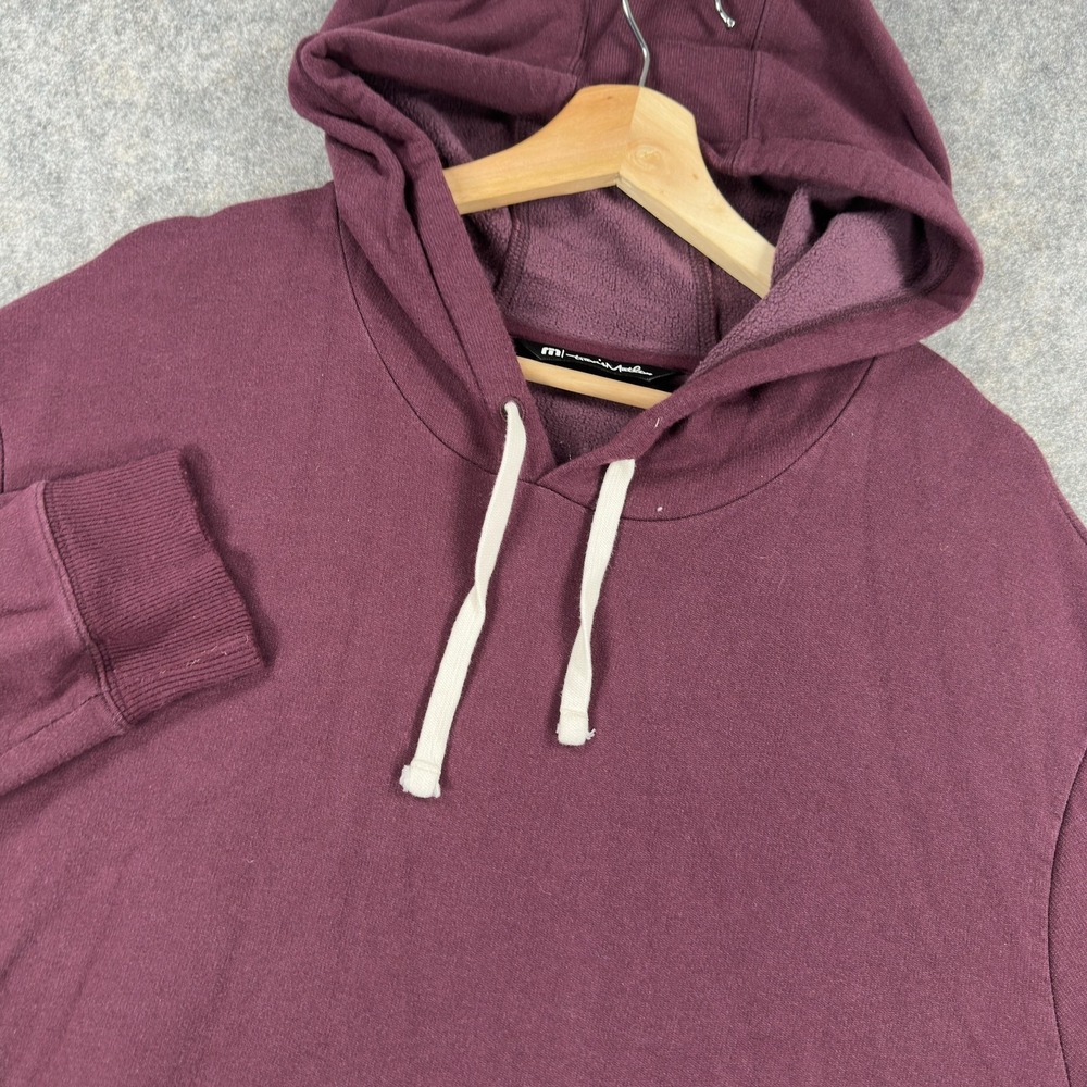 Travis Mathew Cloud Hoodie Mens 2XL Red Knit Pullover Stretch Golf Pockets